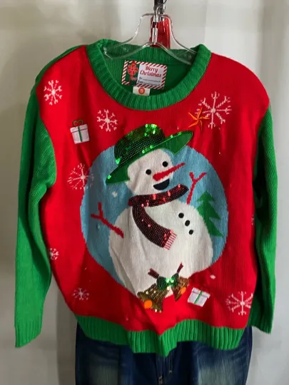Discover WOMENS Merry Christmas Snowman Ugly Christmas SWEATER Small S