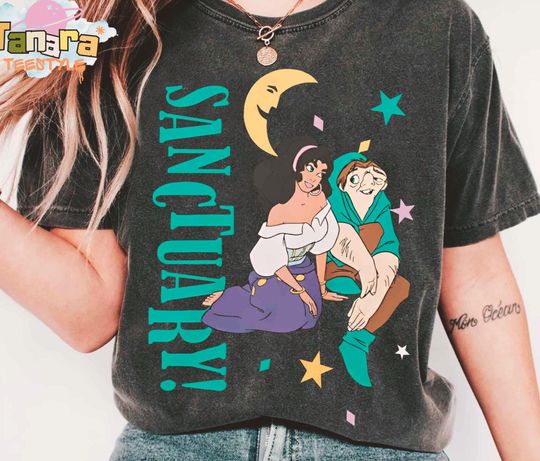 Discover Retro 90s Esmeralda and Quasimodo Shirt, Disney Hunchback of ND T-Shirt, Magic Kingdom Tee, Family Holiday Gift