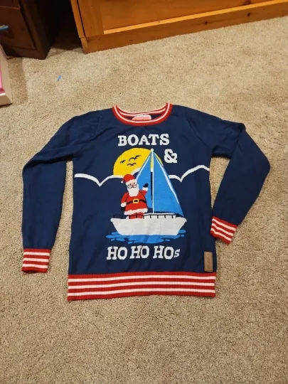 Discover Tipsy Elves:  Boats & Ho Ho Hos-  Ugly Christmas Sweater- Ladies Size Small