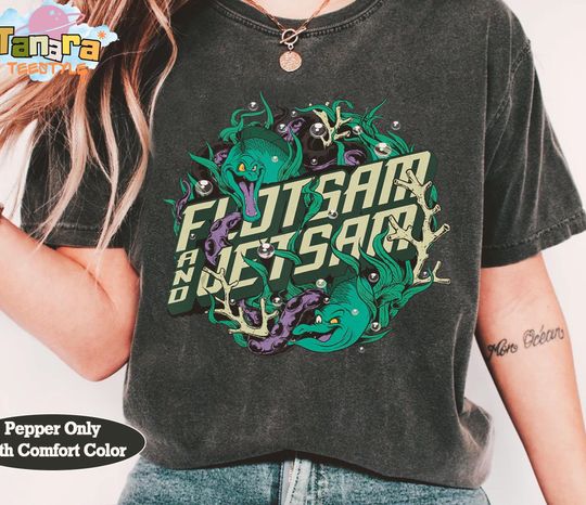 Discover Retro 90s Disney Little Mermaid Flotsam & Jetsam T-Shirt, Seaweed Shirt, Magic Kingdom Souvenir, Disney Fan Gift