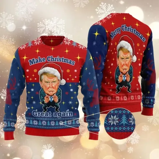 Make Christmas Great Again Ugly Christmas Sweater, Trump Ugly Xmas Sweater