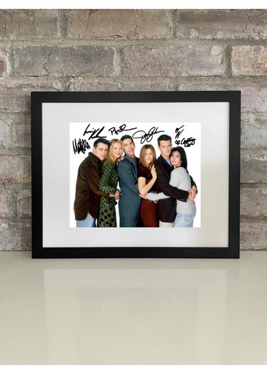 Friends Poster Photo  (Jennifer Aniston, Courteney Cox, Matt LeBlanc, Matthew Perry, David Schwimmer)  Autograph