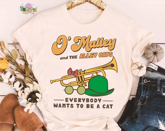 Discover Disney The Aristocats O'Malley and Alley Cats T-Shirt, Funny Family Vacation Gift, Magic Kingdom Disneyland Birthday Holiday Tee