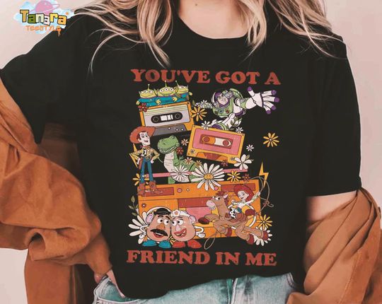 Discover Retro 90s You've Got A Friend In Me Cassette Floral T-Shirt,Disney Pixar Toy Story Group Shirt, Disneyland Family Vacation Holiday Gift