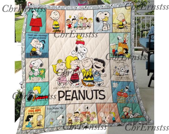 Discover Funny Family Peanuts All Season Quilt Blanket, Lover Snoopy Quilt Blanket, Snoopy Bedding Blanket, Bedding Decor, Home Decor Gift.