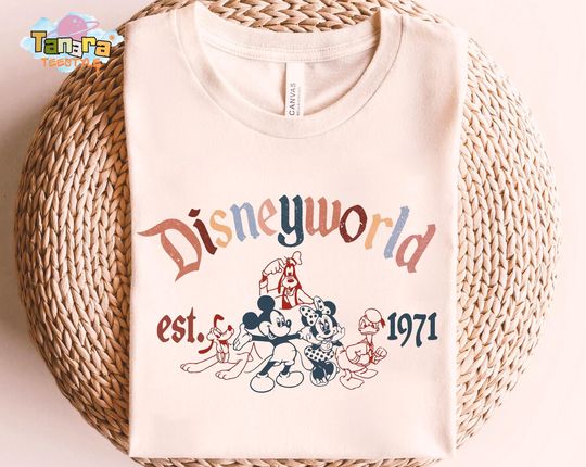 Discover Disney Mickey Mouse And Friends Disneyland Shirt, Vintage Est 1971 T-Shirt, Magic Kingdom Family Birthday Gift, Adult Kid Tee