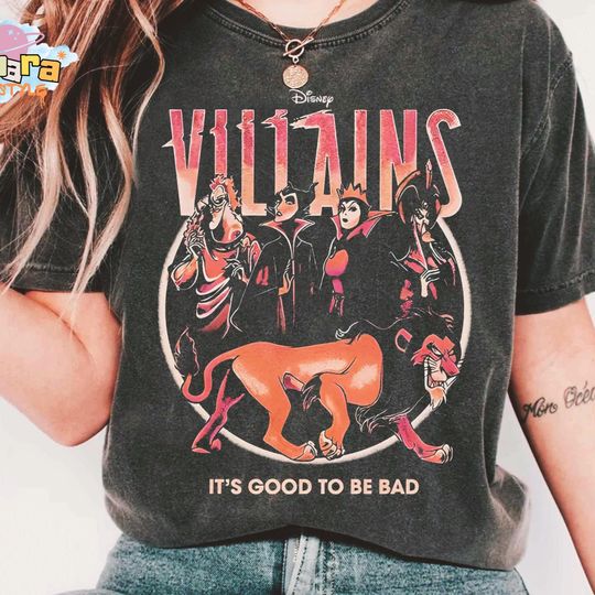 Discover Disney Villains Tee, It's Good To Be Bad Shirt, Maleficent Hades Scar T-Shirt, Perfect for Disneyland Trips, Retro Villain Collection