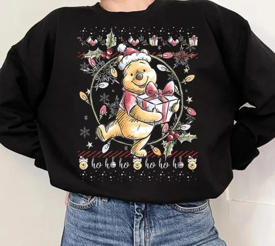 Discover Disney Christmas Winnie The Pooh Ugly Christmas Sweatshirt Unisex