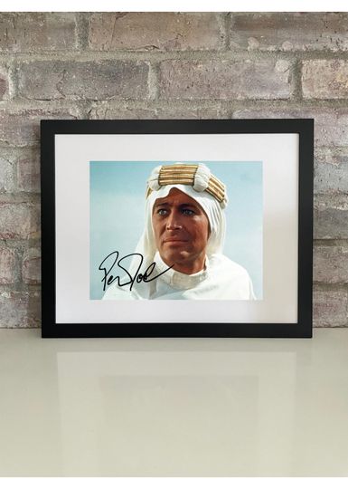 Discover Peter OToole Lawrence of Arabia Movie Poster Photo with Reprint Autograph