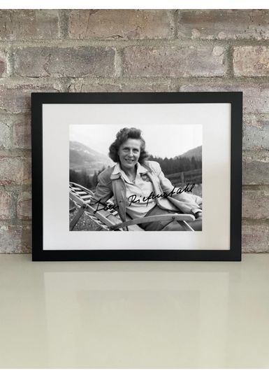 Discover Leni Riefenstahl Vintage Film Director Poster Photo with Reprint Autograph