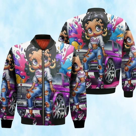 Discover Cool Betty Boop 3D Bomber Jacket, Funny Betty Boop Bomber Jacket, Lover Betty Boop Bomber Jacket, Gift For Men And Women.