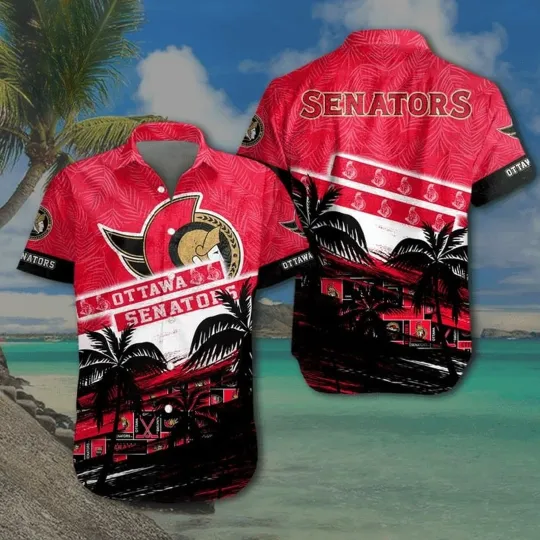 Discover Ottawa Senators Palm Paradise Hawaiian Shirt aloha baseball fan shirt