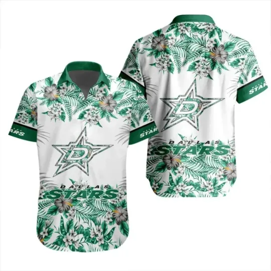 Discover Dallas Stars Floral Paradise Hawaiian Shirt aloha baseball fan shirt