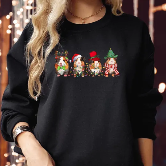 Guinea Pig Christmas Sweatshirts Cute Merry Pigmas Xmas Sweatshirt