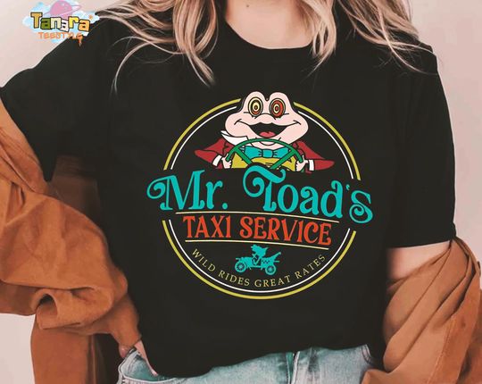 Discover Retro 90s Mr. Toad's Taxi Service Tee, Crop Top, Disney Magic Kingdom Vacation Gift,Mr. Toad's Wild Ride Matching Shirt,Family Trip Souvenir