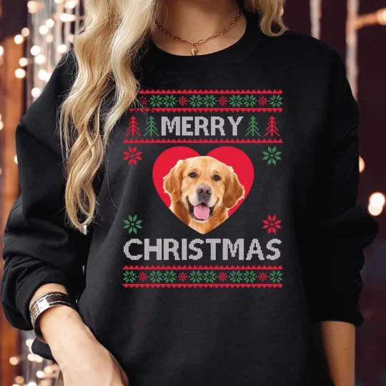 Discover SWEATSHIRT 5303 CUSTOMISED Christmas Personalised Image Pet Cat Dog Xmas Jumper