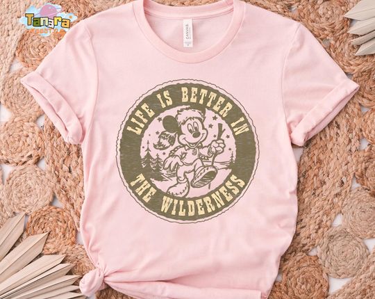 Discover Retro 90s Disney Mickey And Friends Life Is Better In The Wilderness T-Shirt, Crop Top, Magic Kingdom, Family Birthday Gift, Adult Kid Tee