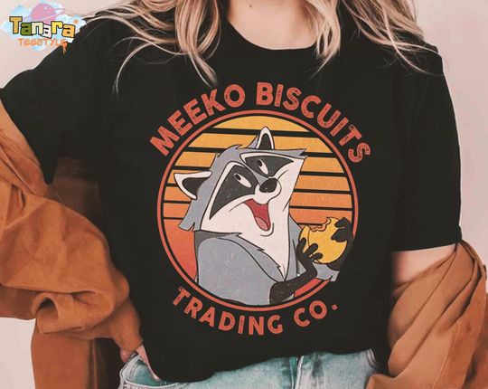 Discover Disney Pocahontas Meeko Biscuits Trading Co T-Shirt, Crop Top, Retro 90s Design, Magic Kingdom Disneyland Family Vacation Trip Gift