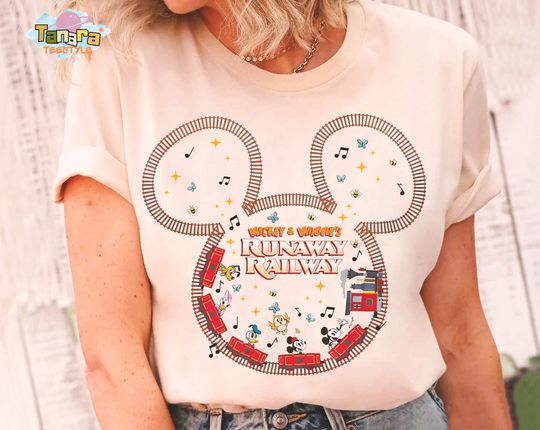Discover Retro 90s Disney Mickey & Minnie's Runaway Railway T-Shirt, Crop Top, Mickey and Friends Nothing Can Stop Us Now Tee, Disneyland Trip