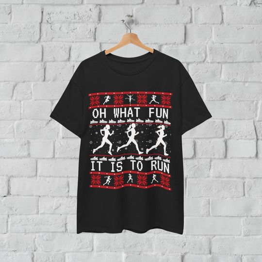 Discover Women's Christmas Running T-Shirt, Ugly Christmas Runner Tee, Funny Holiday Race Top