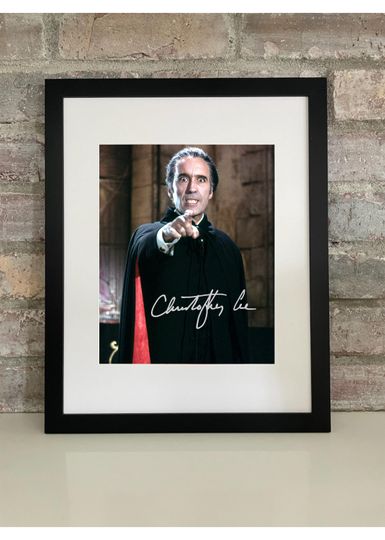 Discover Christopher Lee  Dracula Reprint Autograph Poster