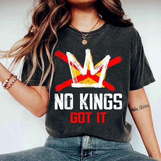 Discover No King But The People Protest T-Shirt, Democracy, Anti-Fascism