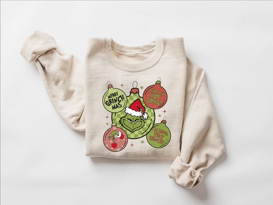 Christmas funny character Sweatshirt: Funny Merry Grin Xmas Party Gift