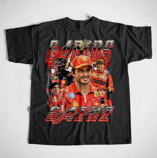 Bootleg Retro Carlos Sainz Vintage T-Shirt Unisex, Casual Clothing for Men and Women