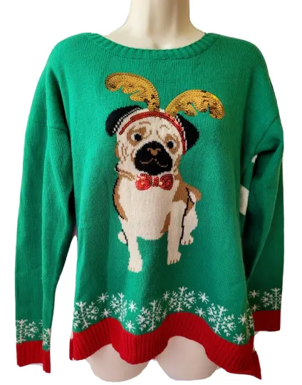 Discover United States Sweaters Pug Ugly Christmas Sweater Holiday Party L 48607K Dog LRG