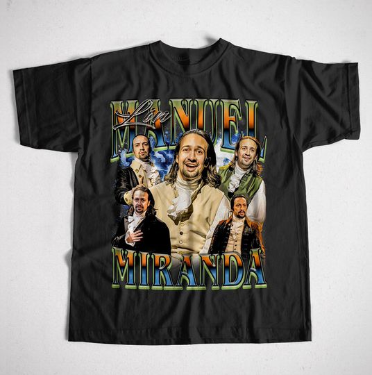 Discover Lin-Manuel Miranda, Actor Broadway Songwriter Graphic Tee, Unisex Musical Theater Fan T-Shirt, Pop Culture Stage Gift 90s