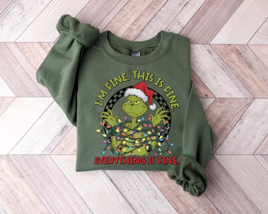 funny character Christmas Sweater, funny character Christmas Tree Shirt, Grin Sweatshirt, Grin Christmas Shirt, Whimsical funny character Sweatshirt,funny character Tee