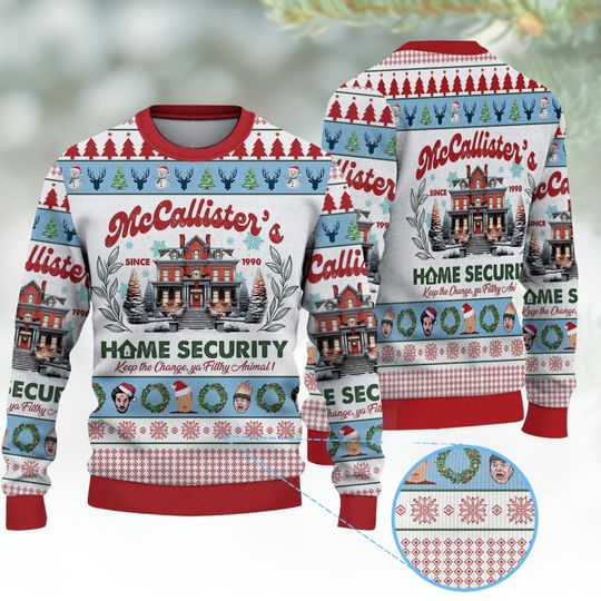Home Alone Christmas Ugly Sweater, Funny Movie Holiday Sweatshirt, Cozy Retro Winter Pullover For Fans, Classic Christmas Gift