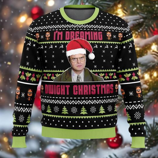 Discover The Office Christmas Ugly Sweater, Dw Schrute Holiday Sweater, Santa Xmas Sweatshirt, TV Show Xmas Sweater For Men Women