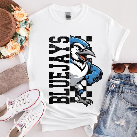 Discover Vintage Bluejays Mascot T-Shirt: Distressed Retro Bird Logo