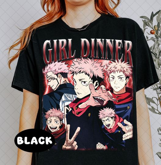 Discover Limited Girl Dinner Yuji Itadori Vintage Graphic T-Shirt for Women and Men