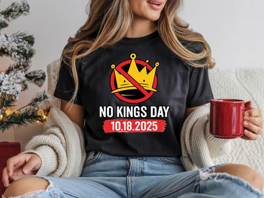 Discover No Kings Day USA Flag T-Shirt, Patriotic Sarcasm Humor