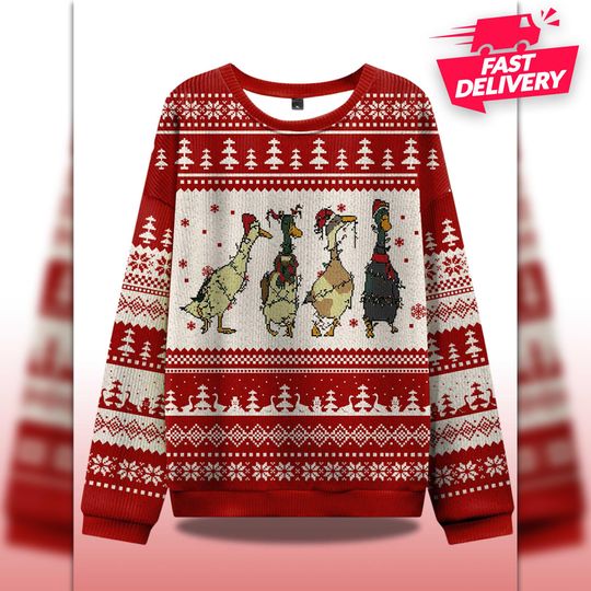 Discover Quackin Christmas Ugly Sweater, Family Matching Outfit, Friends Party, Hoodie Xmas Gift Dad, Gift for husband, Quackin Xmas Hoodie