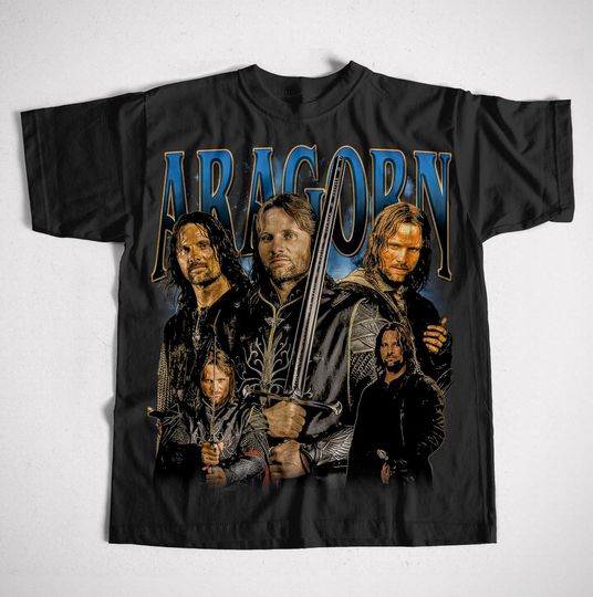 Discover Unisex Aragorn Bootleg T-Shirt, Retro Fantasy Hero Graphic Tee