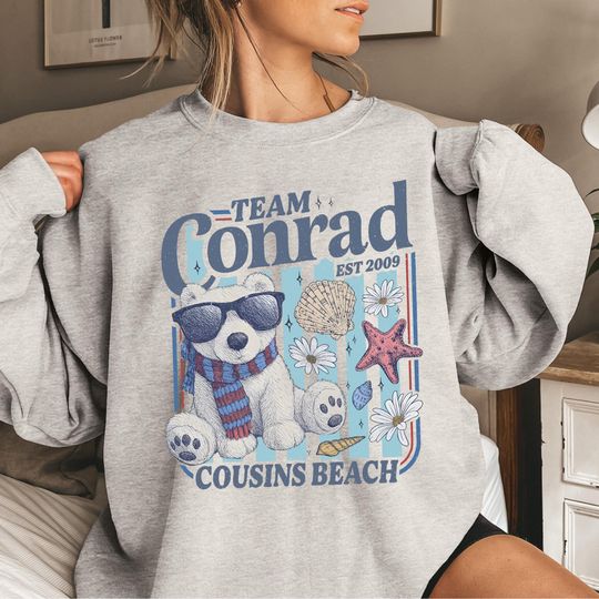 Discover Team Conrad Junior Mint Bear Sweatshirt, Cousins Beach Sweatshirt, Summer Beach Tee, Team Conrad Cousins Beach Shirt, TSITP Inspired Hoodie