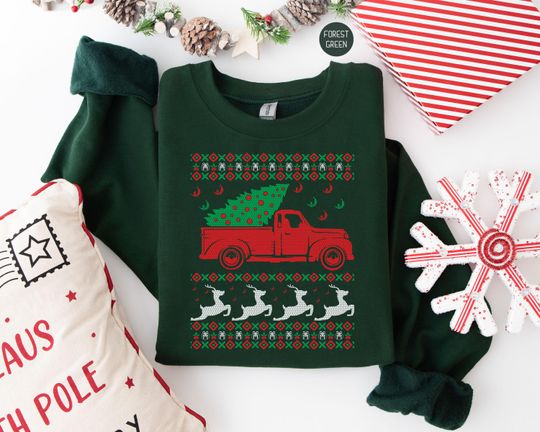 Discover Ugly Christmas Sweater, Christmas Gift For Her, Comfort Colors Christmas Shirt, Oversized Shirt, Christmas Sweatshirt, Trending Now