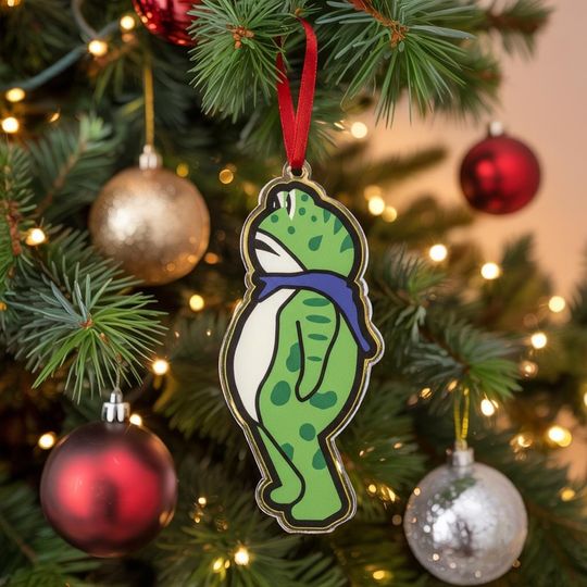 Portland Frog Protester Acrylic Ornament, Frog Portland Ornament, Anti ICE Ornament, Resistance Decor, Pro Immigrant Decor, Democracy Gift