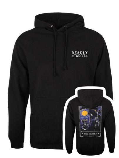 Discover Deadly Tarot Legends Reaper Unisex Black Pullover Hoodie