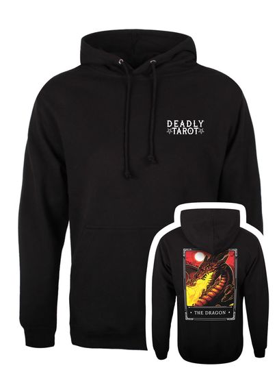Discover Deadly Tarot Legends - The Dragon Unisex Black Pullover Hoodie