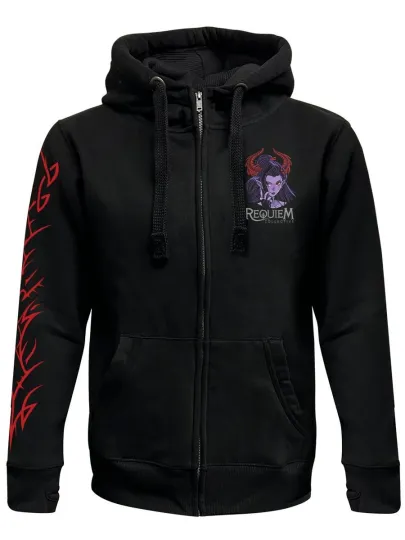 Requiem Collective Rose Black 3D Zip Hoodie