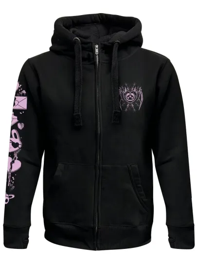 Cosmic Boop Love Letters 3D Zip Hoodie Black Hoodie