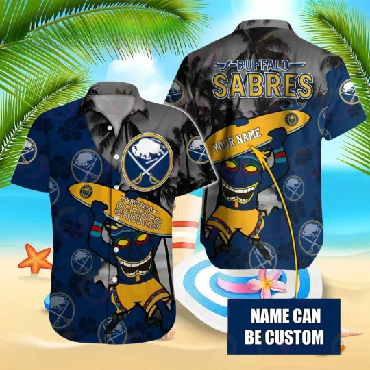 Buffalo Sabres Tropical Tiki Custom Hawaiian Shirt aloha baseball fan shirt