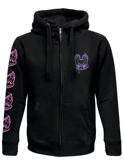 Cosmic Boop Mascots 3D Zip Hoodie Black Premium Hoodie