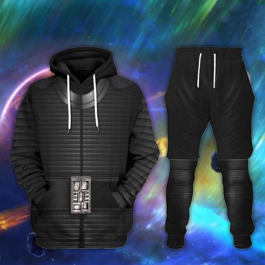 Dark Lord Hoodie Joggers Sets, Black Warrior Costume Outfit, Cosplay Tracksuit, Gift for Sci-Fi Fans, Galactic Apparel