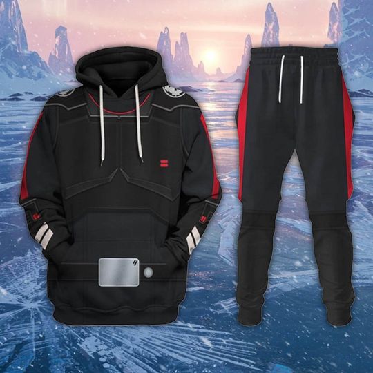 Discover Special Forces Hoodie Joggers Sets, Black Trooper Costume Outfit, Cosplay Tracksuit, Gift for Sci-Fi Fans, Galaxy Warrior Apparel