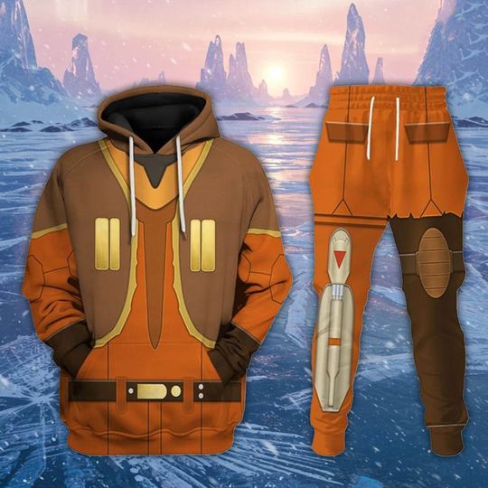 Discover Space Pilot Hoodie Joggers Sets, Orange Scavenger Costume Outfit, Cosplay Tracksuit, Gift for Sci-Fi Fans, Galactic Apparel